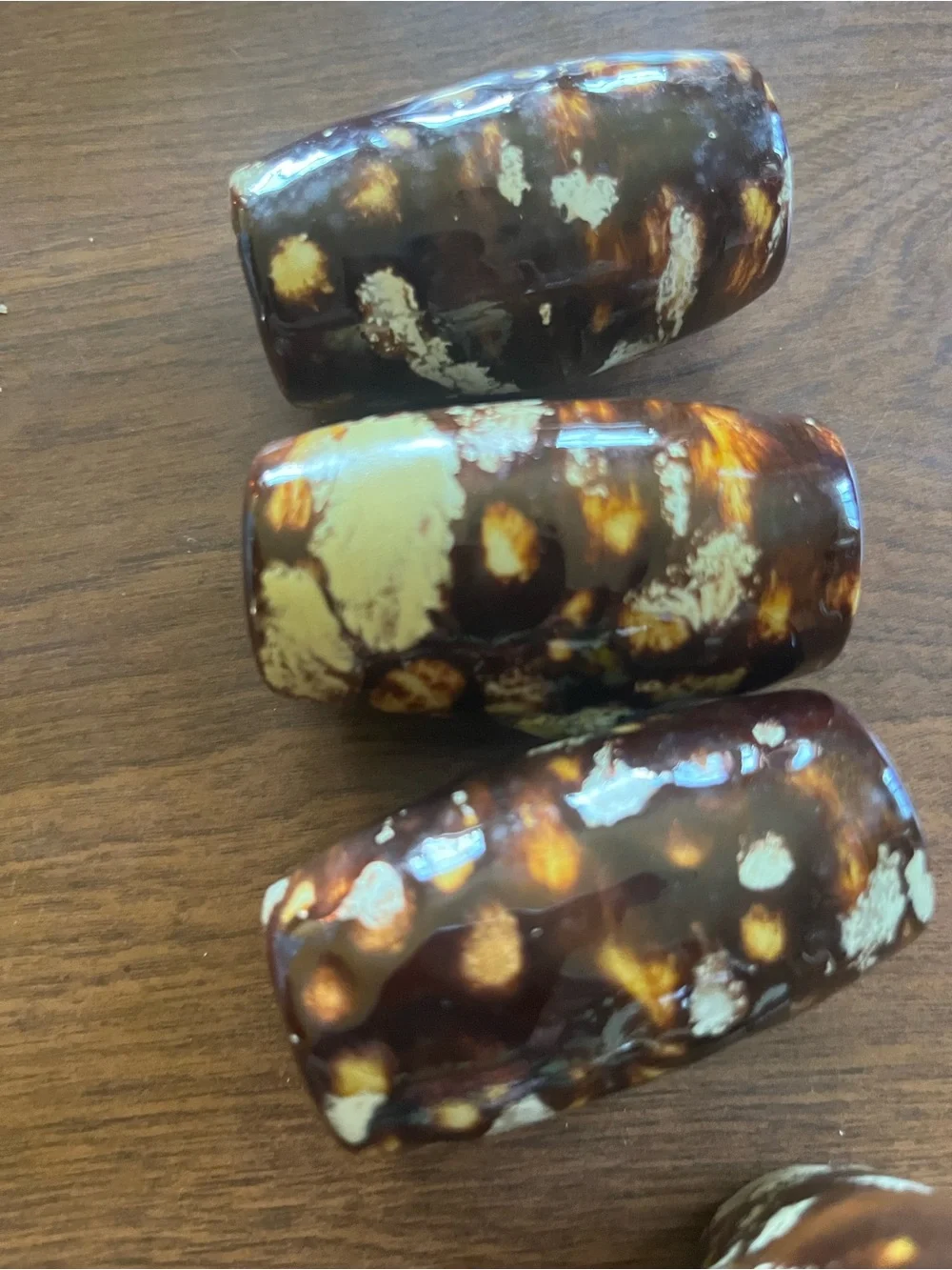 Ceramic Napkin Rings in Brown and Cream Speckle